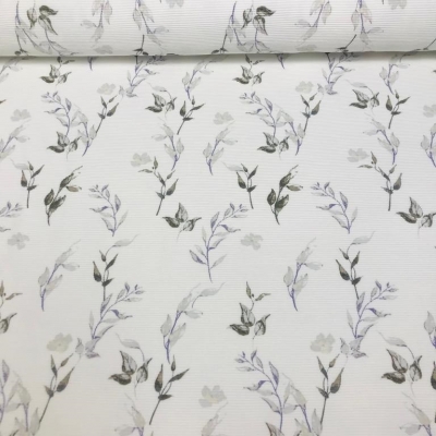 Rippjersey Leaves | Ottoman | Blätter lila dunkelgrün